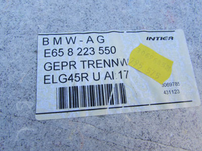 BMW Trunk Partition Trim Panel, Basaltgrau Hell 51478223550 E65 E66 745i 745Li3
